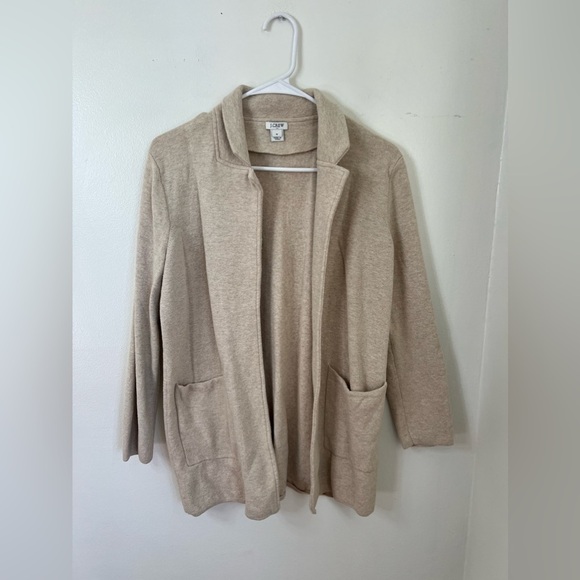 J. Crew Cardigan Blazer Cream Knit Medium - Picture 2 of 7